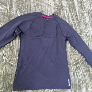 Reebok Black Long Sleeve Crew with Pink Trim